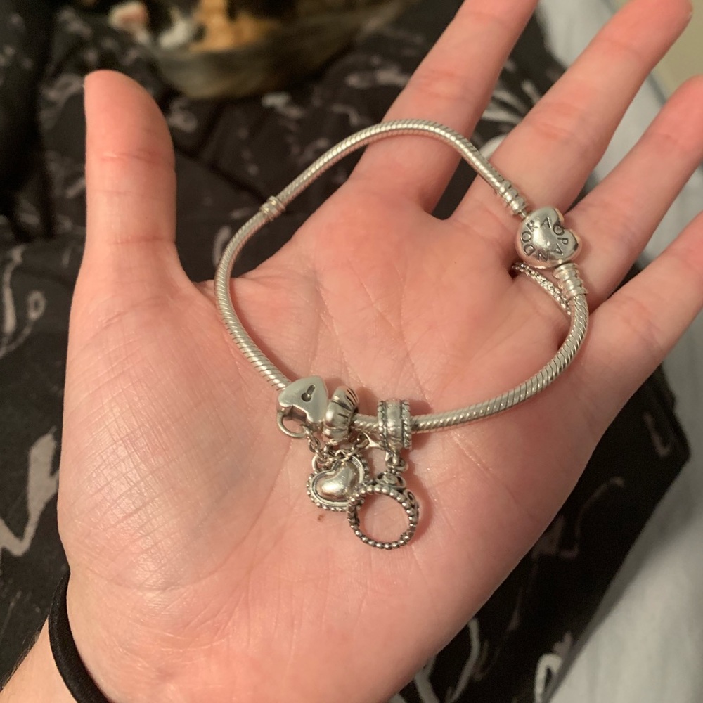 Pandora Bracelet & 3 Charms ! (Freshly Cleaned)